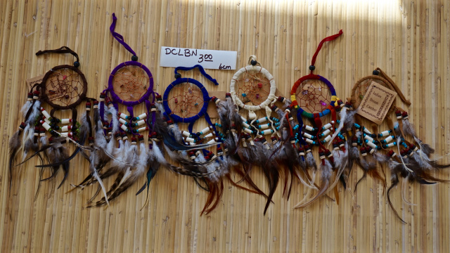 6 CM. Leather Bone Dream Catcher